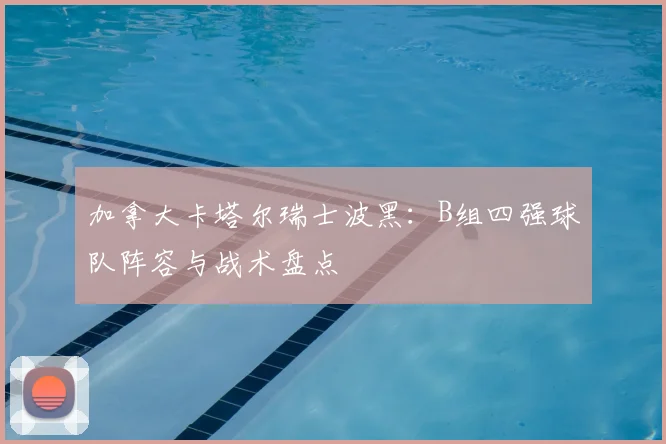 加拿大卡塔尔瑞士波黑：B组四强球队阵容与战术盘点